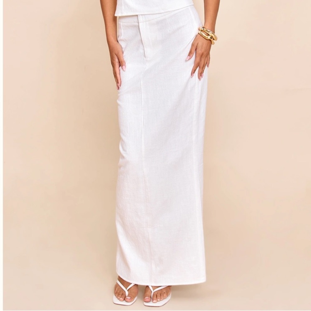 PrettyLittleThing White Maxi Skirt